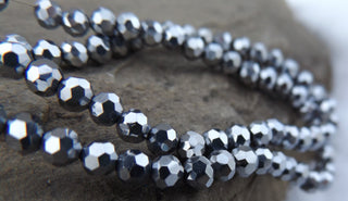 Glass Beads Silver Electroplate (4mm Faceted Rounds) - Mhai O' Mhai Beads
 - 1