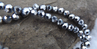 Glass Beads Silver Electroplate (4mm Faceted Rounds) - Mhai O' Mhai Beads
 - 2