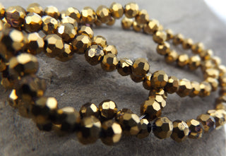 Glass Beads Gold Electroplate (4mm Faceted Rounds) - Mhai O' Mhai Beads
 - 2