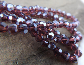 Glass Beads Pearl Luster Electroplate Rosy Brown (4mm Faceted Rounds) - Mhai O' Mhai Beads
 - 2