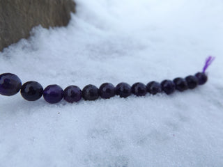Amethyst (8mm Faceted Rounds) approx 7.5" Strand - Mhai O' Mhai Beads
 - 4