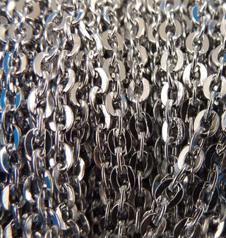 304 Stainless Steel Cross Rolo Chain-4x3x0.8mm  (SS581) - Mhai O' Mhai Beads
 - 1