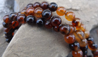 Agate (8mm Size Rounds) Natural Browns and Tans (7.5" strand or 16" Strand) - Mhai O' Mhai Beads
 - 2