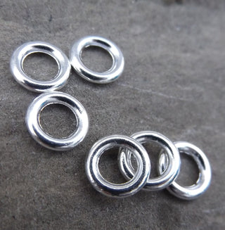 Closed Jump Rings, Silver Color Metal , 8mm diam, (Packed 50) - Mhai O' Mhai Beads
 - 1