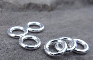 Closed Jump Rings, Silver Color Metal , 8mm diam, (Packed 50) - Mhai O' Mhai Beads
 - 2
