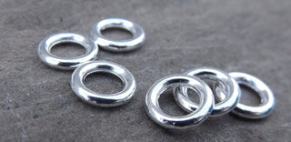 Closed Jump Rings, Silver Color Metal , 8mm diam, (Packed 50) - Mhai O' Mhai Beads
 - 3