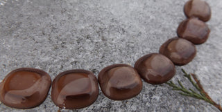 Czech Pillow Shape Glass Beads  Shimmering Brown  (*7 Beads) - Mhai O' Mhai Beads
 - 1