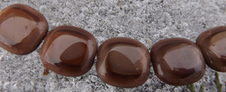 Czech Pillow Shape Glass Beads  Shimmering Brown  (*7 Beads) - Mhai O' Mhai Beads
 - 2