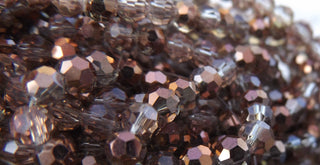 Crystal (Chinese) *Faceted Round Beads  (Half Copper Plated)   *4mm - Mhai O' Mhai Beads
 - 2