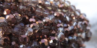 Crystal (Chinese) *Faceted Round Beads  (Half Copper Plated)   *4mm - Mhai O' Mhai Beads
 - 3