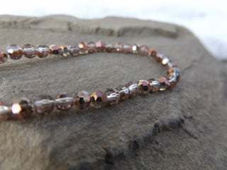Crystal (Chinese) *Faceted Round Beads  (Half Copper Plated)   *4mm - Mhai O' Mhai Beads
 - 1