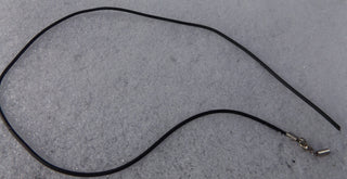 Black Rubber Necklace Cord 1.5mm thickness (With "OPEN" end to facilitate adding beads) 18" (Black) - Mhai O' Mhai Beads
 - 2