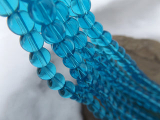 Glass Bead (Round 8mm) Ocean Blue - Mhai O' Mhai Beads
 - 1