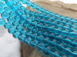 Glass Bead (Round 8mm) Ocean Blue - Mhai O' Mhai Beads
 - 2