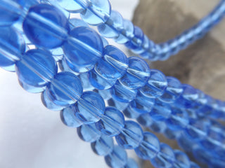 Glass Bead (Round 8mm) Medium Blue - Mhai O' Mhai Beads
 - 1