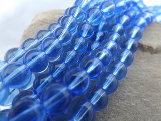 Glass Bead (Round 8mm) Medium Blue - Mhai O' Mhai Beads
 - 2