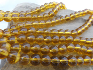 Glass Bead (Round 8mm) Amber Yellow - Mhai O' Mhai Beads
 - 1