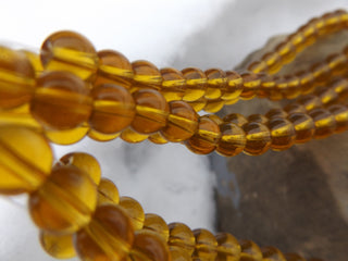 Glass Bead (Round 8mm) Amber Yellow - Mhai O' Mhai Beads
 - 2