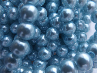 Glass Pearls * Crisp Ice Blue (See drop down for available sizes) - Mhai O' Mhai Beads
 - 2