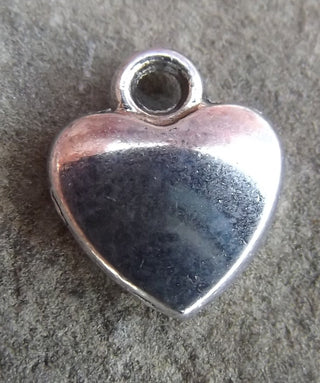 Charm (Heart) 12 x 10mm.  2.5mm thick.  (Packed 10) - Mhai O' Mhai Beads
 - 1