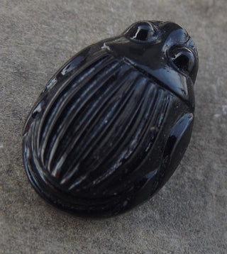 Button (Czech Glass)  Scarab approx 20mm x 15mm (sold individually) - Mhai O' Mhai Beads
 - 1