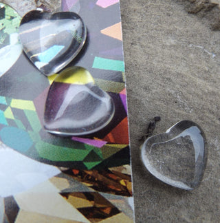 Cabochon- Transparent Glass (HEART SHAPE) 10 x 10mm  *Packed 10 - Mhai O' Mhai Beads
