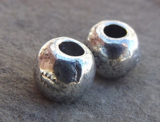 Spacer Beads, Round.  (7mm Diam.  Hole 3mm) Metal *Packed 50 - Mhai O' Mhai Beads
 - 1