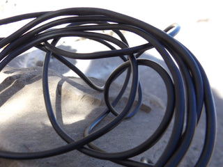 Rubber Cord (Hollow Center) Black *2mm  hole 0.5mm.   (20 feet) - Mhai O' Mhai Beads
 - 1