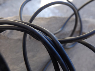 Rubber Cord (Hollow Center) Black *2mm  hole 0.5mm.   (20 feet) - Mhai O' Mhai Beads
 - 2
