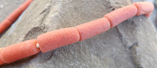 African Recycled Glass Tube Beads (RED)  *4 beads - Mhai O' Mhai Beads
 - 1