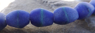 Sand Cast African Recycled Barrel Diamondesque Shape  (Blue ) * 5 Beads - Mhai O' Mhai Beads
 - 1