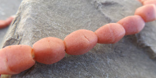 Sand Cast African Recycled Barrel Diamondesque Shape  (Salmon ) * 5 Beads - Mhai O' Mhai Beads
 - 1