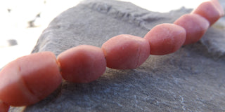Sand Cast African Recycled Barrel Diamondesque Shape  (Salmon ) * 5 Beads - Mhai O' Mhai Beads
 - 2