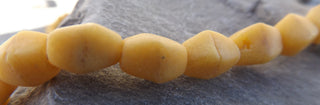 Sand Cast African Recycled Barrel Diamondesque Shape  (Mustard Yellow ) * 5 Beads - Mhai O' Mhai Beads
 - 1