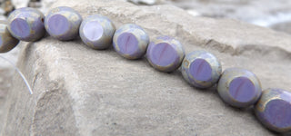 Czech Glass Table Cut Beads (Purple 3 Sided Nuggets)  *10 Beads - Mhai O' Mhai Beads
 - 1