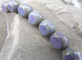 Czech Glass Table Cut Beads (Purple 3 Sided Nuggets)  *10 Beads - Mhai O' Mhai Beads
 - 2