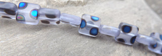 Czech Glass Beads Square (Blue with Blue Dots) 10 x 10mm *20 Beads - Mhai O' Mhai Beads
 - 1