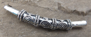 Metal Ornate Tube Spacer   *Antique Silver Color  (packed 2) 60 x 8mm. - Mhai O' Mhai Beads
 - 2