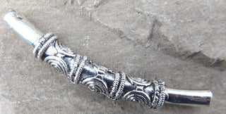 Metal Ornate Tube Spacer   *Antique Silver Color  (packed 2) 60 x 8mm. - Mhai O' Mhai Beads
 - 1