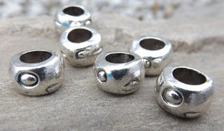 Metal Rondelle Shaped Spacer/ Bead (Large Hole)  *Silver Color  (packed 6 beads) - Mhai O' Mhai Beads
 - 2
