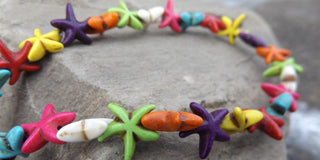 Howlite (multi color)  *Starfish  (approx 40 beads)  approx 14 x 14mm - Mhai O' Mhai Beads
 - 2