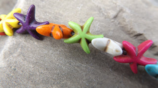 Howlite (multi color)  *Starfish  (approx 40 beads)  approx 14 x 14mm - Mhai O' Mhai Beads
 - 3