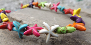 Howlite (multi color)  *Starfish  (approx 40 beads)  approx 14 x 14mm - Mhai O' Mhai Beads
 - 1