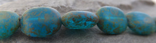 Czech Glass Puff Beads (Teal with Travertine Finish) 13 x 12mm  (8 Beads) - Mhai O' Mhai Beads
 - 2