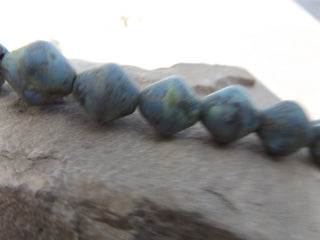 Czech  Glass Beads *Blue with Mottled Blue  17 x 15 mm diam (7 beads) (matt finish) - Mhai O' Mhai Beads
 - 2