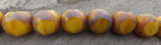 Czech Table Cut Glass Beads (Yellow Nugget with Travertine Edging) 10 mm (8 Beads) - Mhai O' Mhai Beads
 - 1