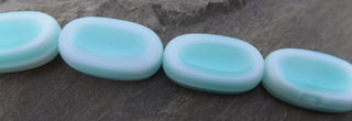 Czech Table Cut Glass Beads (Oval) *Soft Green 22 x 13 mm (5 Beads) - Mhai O' Mhai Beads
 - 1