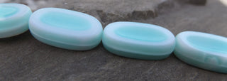 Czech Table Cut Glass Beads (Oval) *Soft Green 22 x 13 mm (5 Beads) - Mhai O' Mhai Beads
 - 2