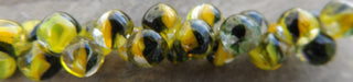 Czech Glass Pinch Beads (Yellow/Green and Black) 5 mm   (approx 25 Beads) - Mhai O' Mhai Beads
 - 1