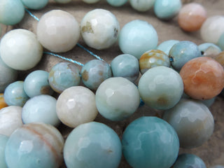 Amazonite Faceted Rounds - See Drop down for Size Options (16" strands) - Mhai O' Mhai Beads
 - 4